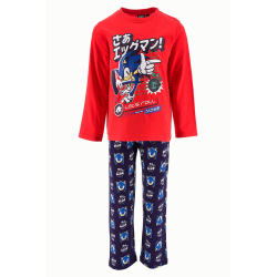 Pijama largo niño Sonic - Let's Roll rojo azul 3 años 98cm