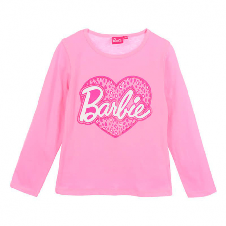 Camiseta niña manga larga Barbie rosa 8 años 128cm