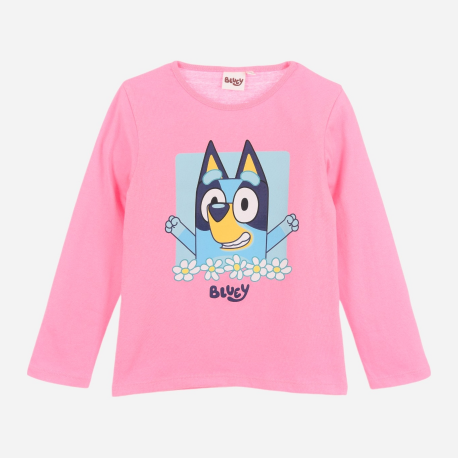 Camiseta manga larga niña Bluey rosa 4 años 104cm CONFECCIONADA CON MATERIALES RECICLADOS