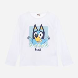 Camiseta manga larga niña Bluey blanca 3 años 98cm CONFECCIONADA CON MATERIALES RECICLADOS